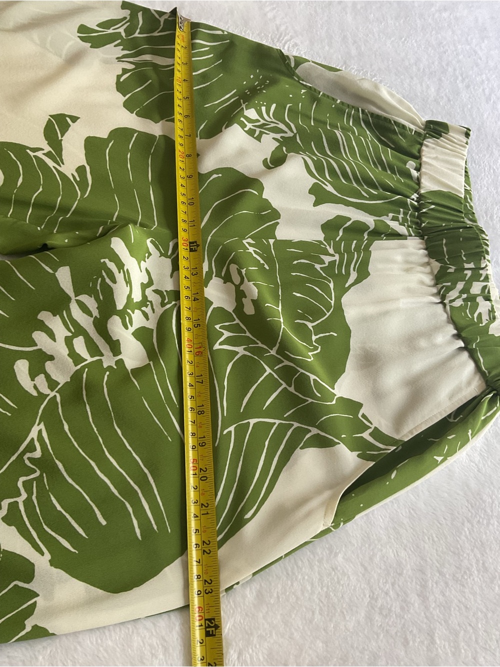 Banana Republic M Tall 100% Silk Floral Wide Leg Palazzo Pants Green - Picture 11 of 13